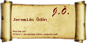 Jeremiás Ödön névjegykártya